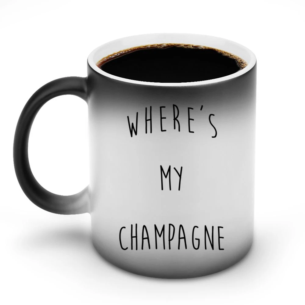 Where Is My Champagne Funny Instagram Blogger Graphic Discoloration Mug