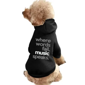 Where Words Fail Music Speaks Fun Popular Graphic Tee Shirt Pet Apparel Clothes