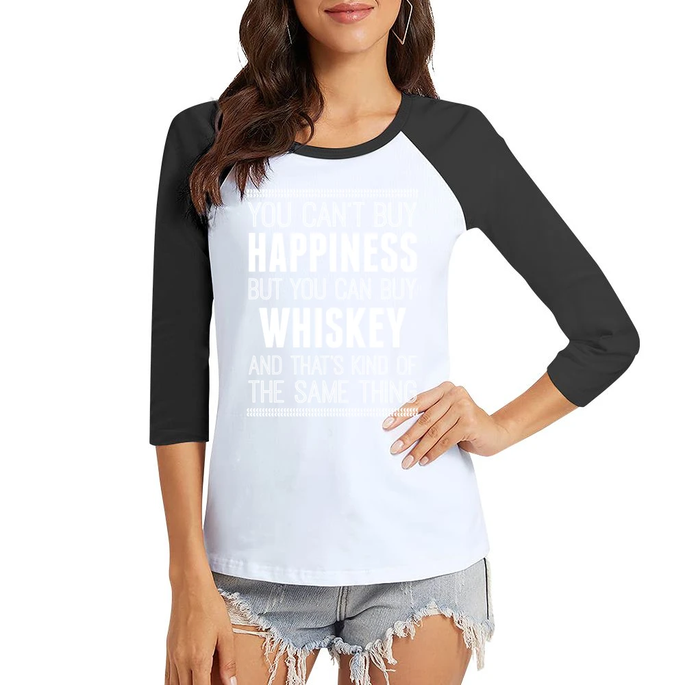 Whiskey Funny Tshirt (all Colors And Styles Available) Women Ladies 3-4 Sleeve T-Shirt
