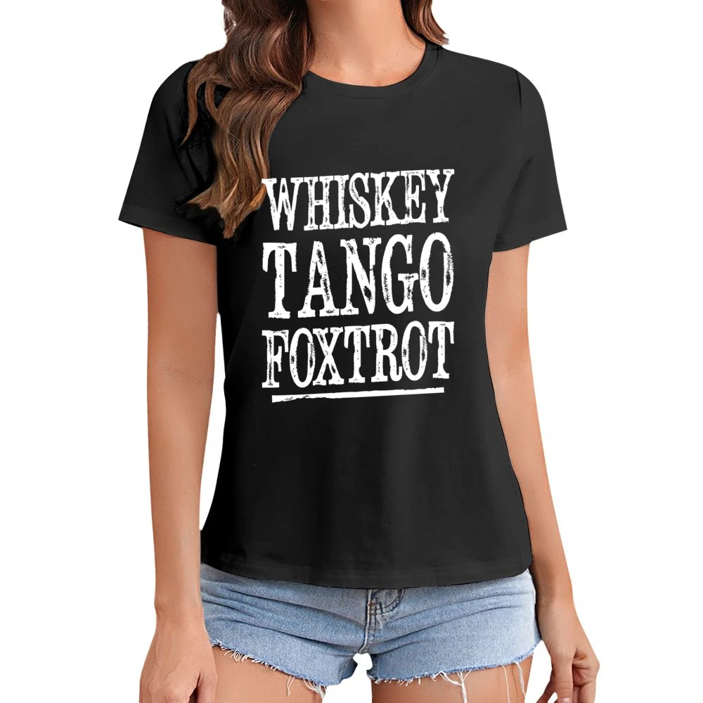 Whiskey Tango Foxtrot Funny WTF NATO Phonetic Alphabet Asian Size Women Ladies T-shirt