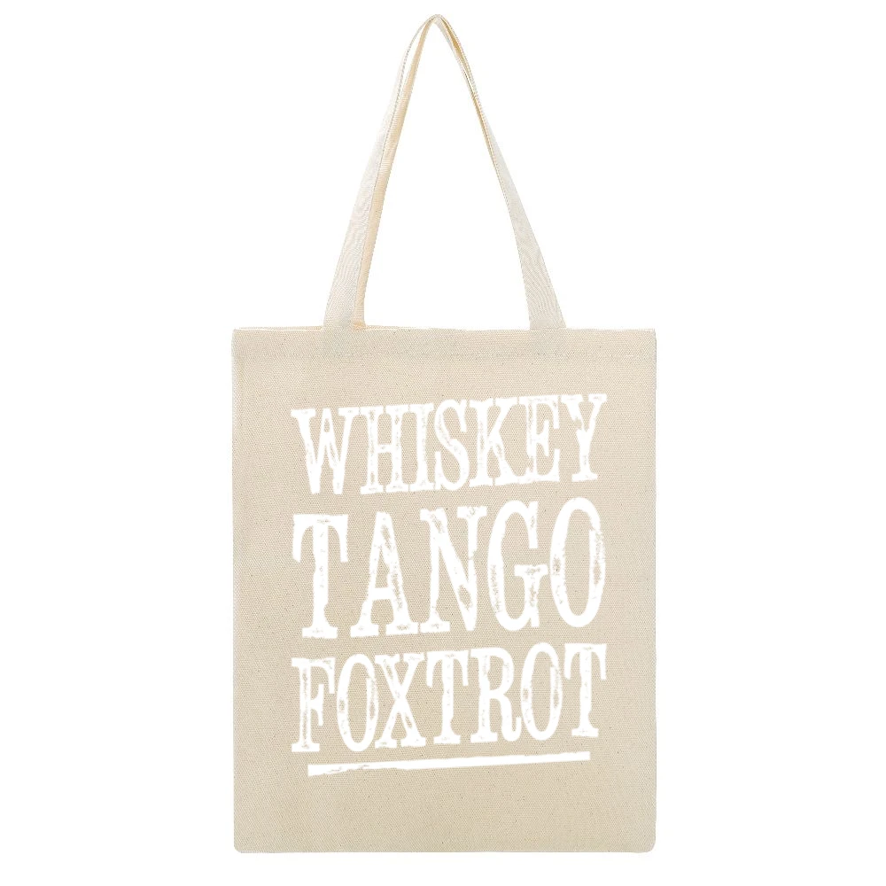 Whiskey Tango Foxtrot Funny WTF NATO Phonetic Alphabet Beige Canvas Tote Shopping Bag