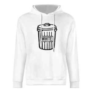 White Trash Can Funny Vintage Style Distressed Graphic Garbage Can T S European Size Men Hoodie