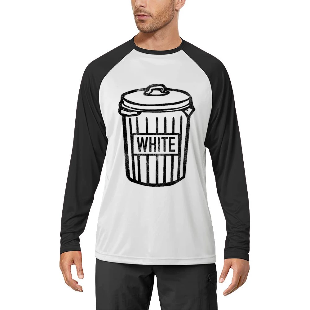 White Trash Can Funny Vintage Style Distressed Graphic Garbage Can T S Men Long Sleeve T-Shirt