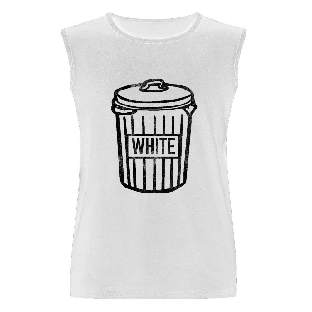 White Trash Can Funny Vintage Style Distressed Graphic Garbage Can T S Men Sleeveless T-Shirt