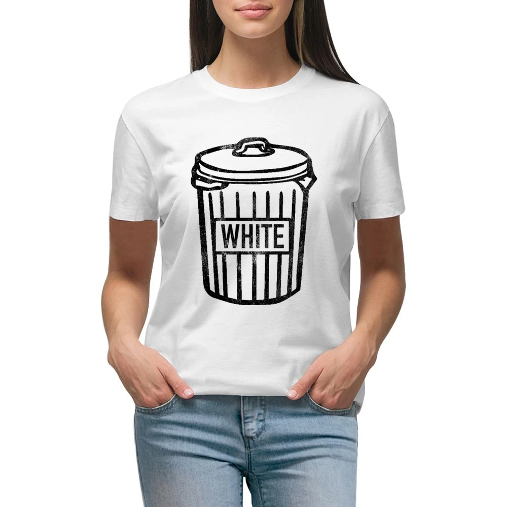 White Trash Can Funny Vintage Style Distressed Graphic Garbage Can T S Premium Women Ladies T-shirt