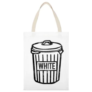 White Trash Can Funny Vintage Style Distressed Graphic Garbage Can T S White Canvas Tote Shopping Bag