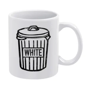 White Trash Can Funny Vintage Style Distressed Graphic Garbage Can T S White Mug