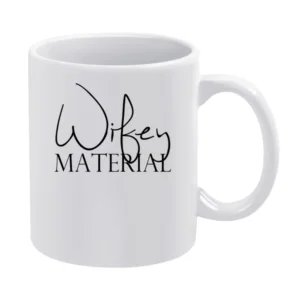Wifey Material Fun Cool Popular Graphic Married Tee Shirt White Mug