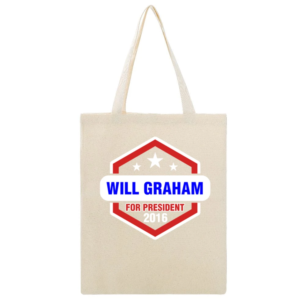Will Graham For President 2016 Hannibal TV Show Beige Canvas Tote Shopping Bag