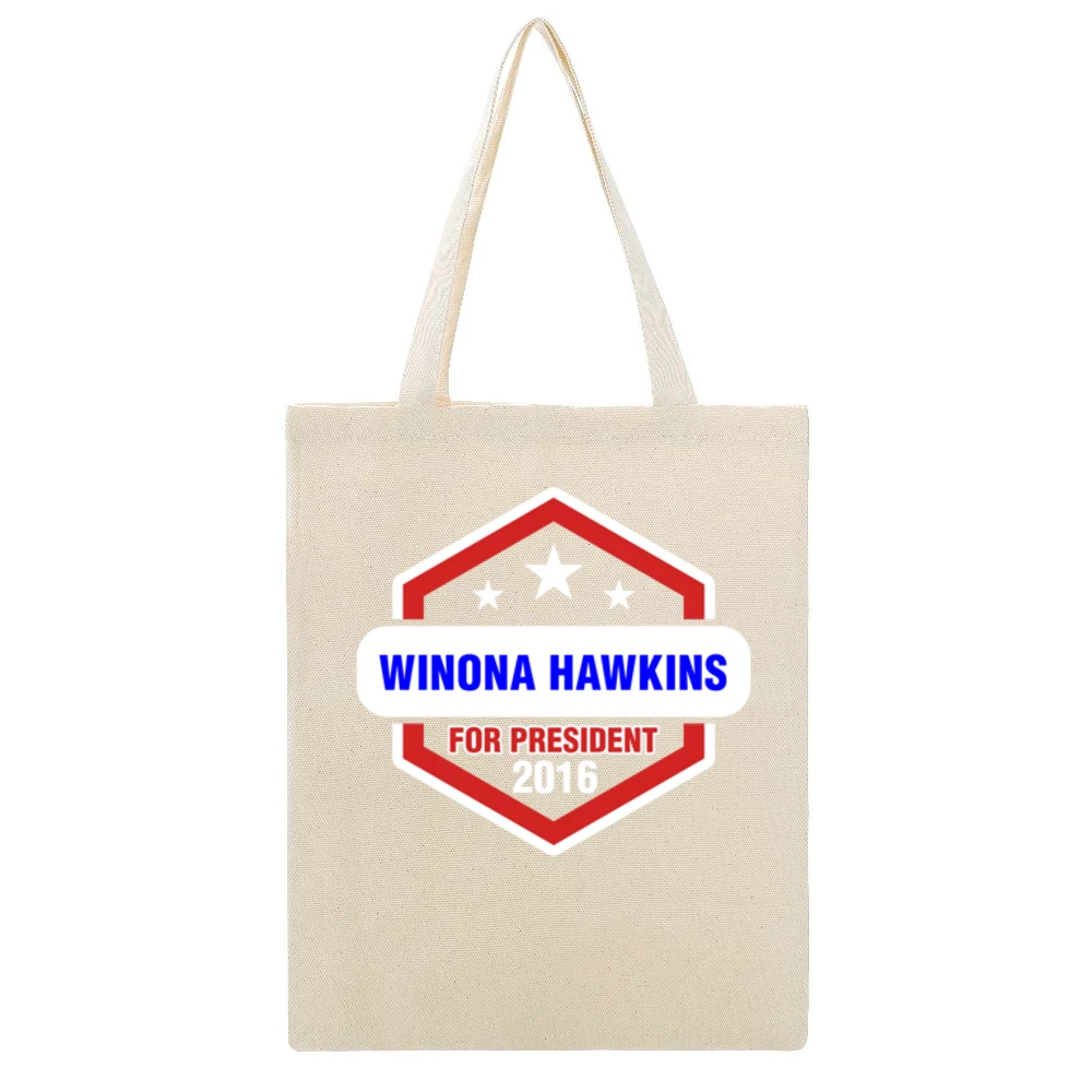 Winona Hawkins For President 2016 Justified TV Show Beige Canvas Tote Shopping Bag