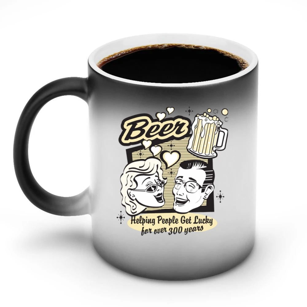 Woman And Man With Beer Helping People Get Lucky For Over 300 Years T Discoloration Mug