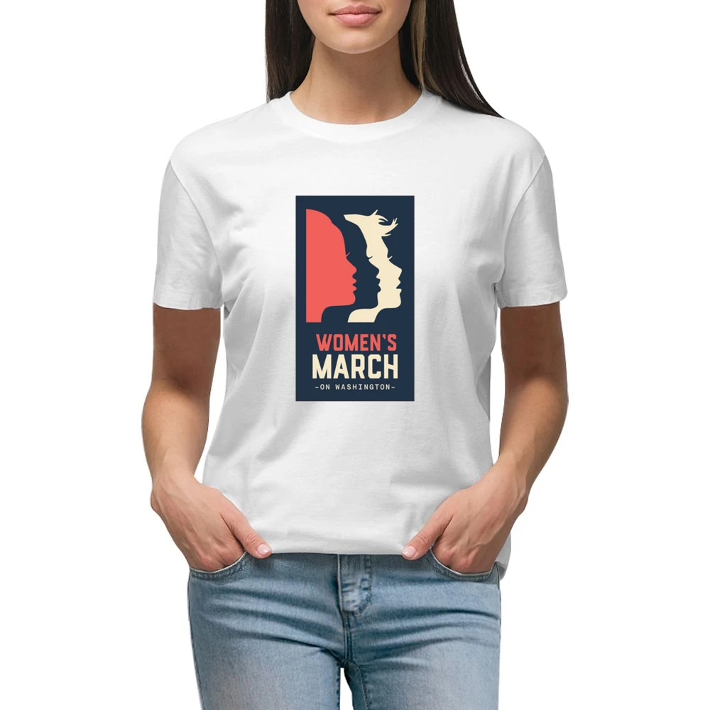 Womans March on Washington Pink Tshirt Premium Women Ladies T-shirt