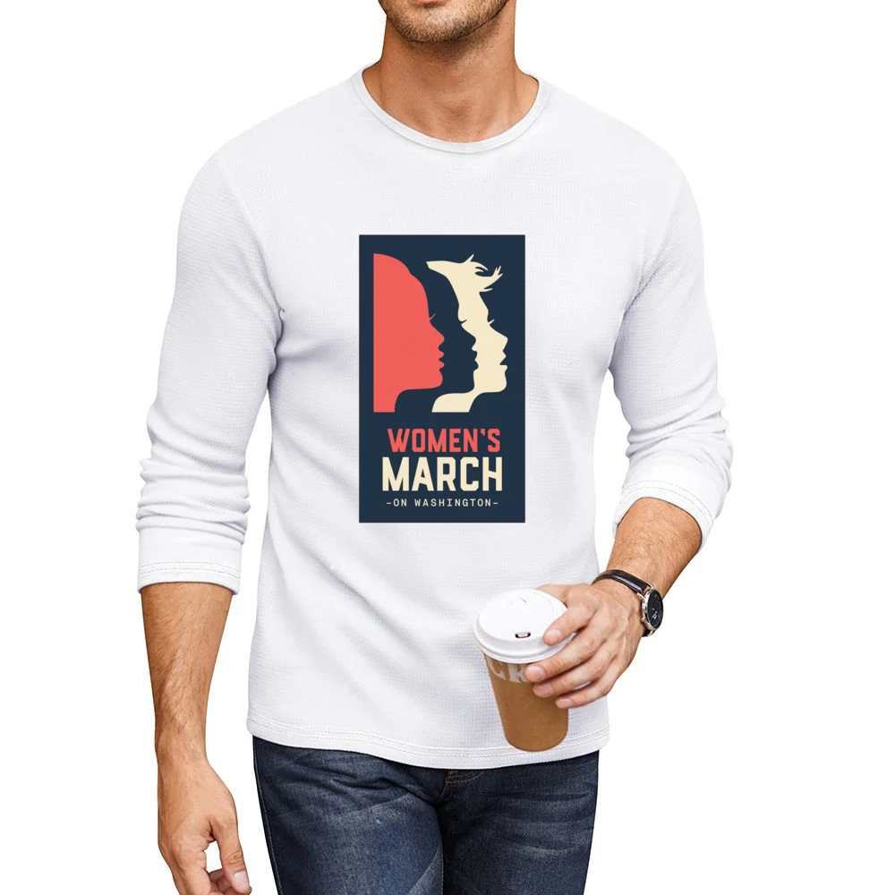 Womans March on Washington blue Tshirt Men CrewNeck Long Sleeve T-Shirt