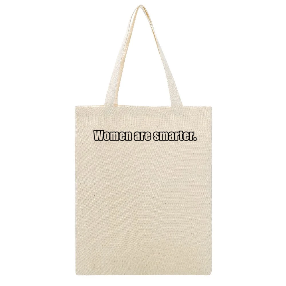 Women Are Smarter Fun Political Graphic Feminism Graphic Beige Canvas Tote Shopping Bag