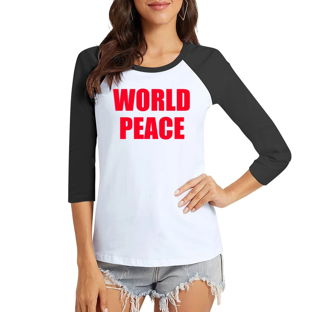 World Peace Popular Miley Cyrus Celebrity Graphic TShirt Women Ladies 3-4 Sleeve T-Shirt