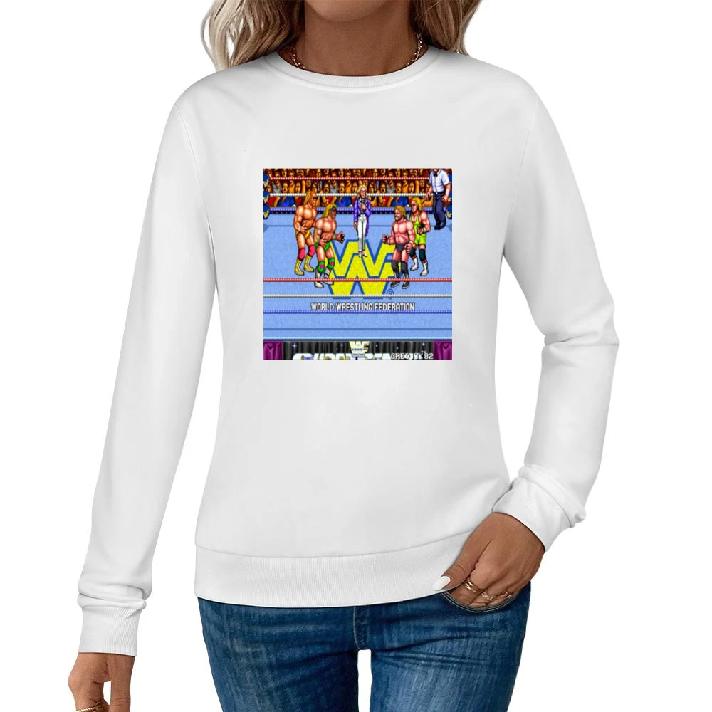 Wrestling Video Game Tshirt Women Pullover Sweatshirt