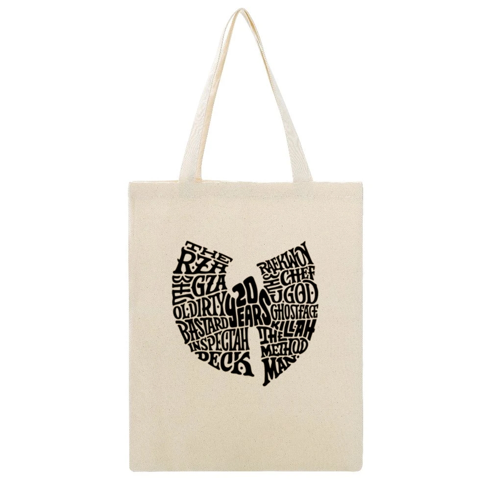 Wu Tang Clan 20 Year Tshirt Beige Canvas Tote Shopping Bag