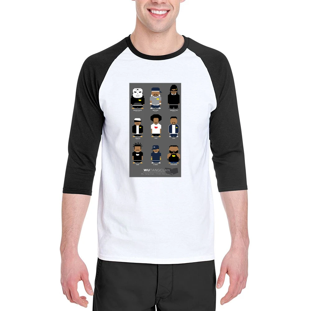 Wu Tang Clan Cartoon Tshirt Men 3/4 Sleeve T-Shirt