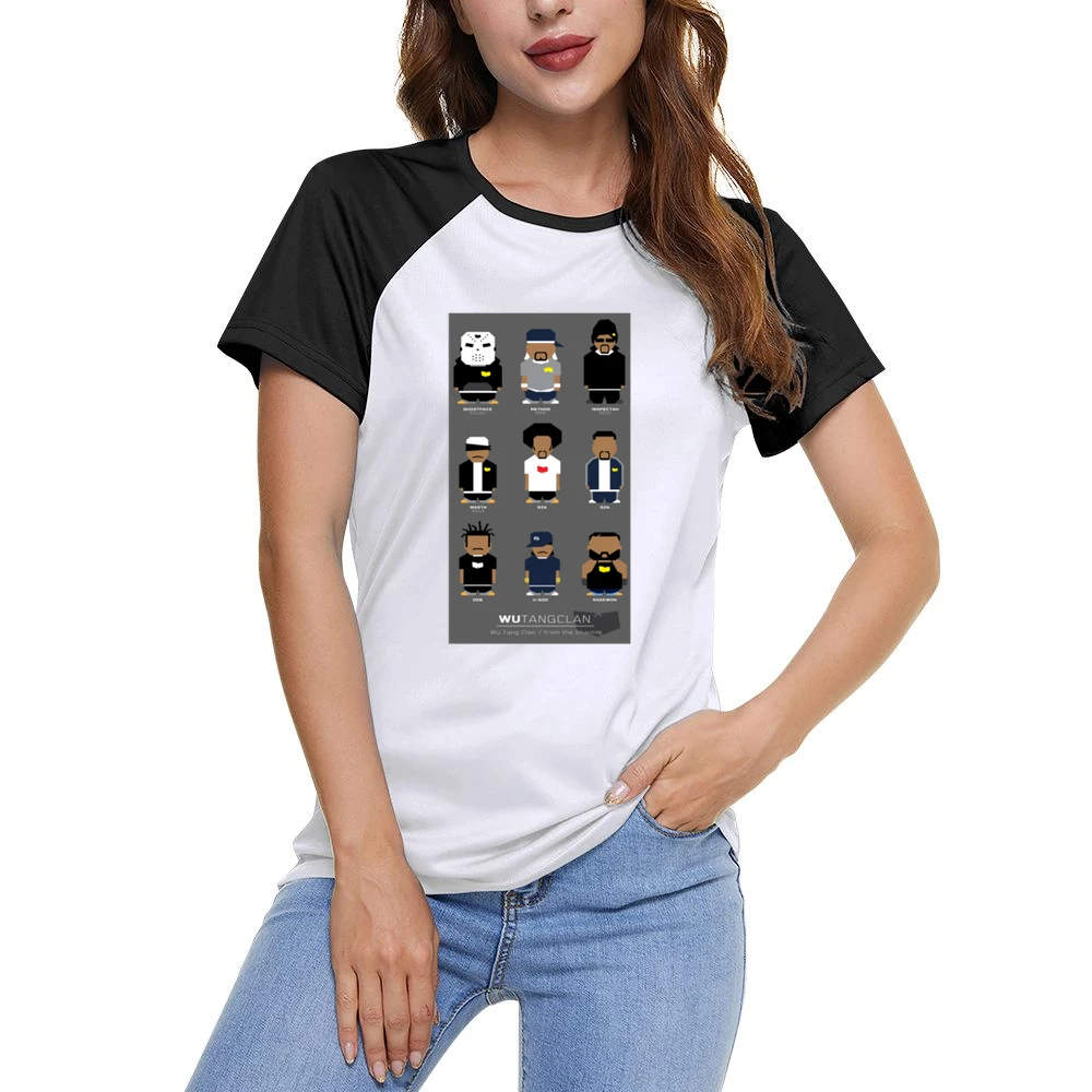 Wu Tang Clan Cartoon Tshirt Women Ladies Short Sleeve T-Shirt