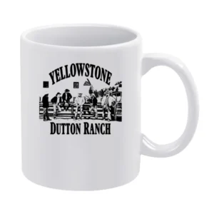 Yellowstone Dutton Ranch Cowboys Vintage Style White Mug