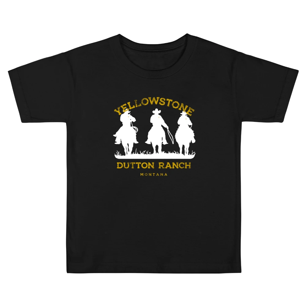 Yellowstone Dutton Ranch Montana Vintage Style Cowboy Kids Boys Girls T-Shirt