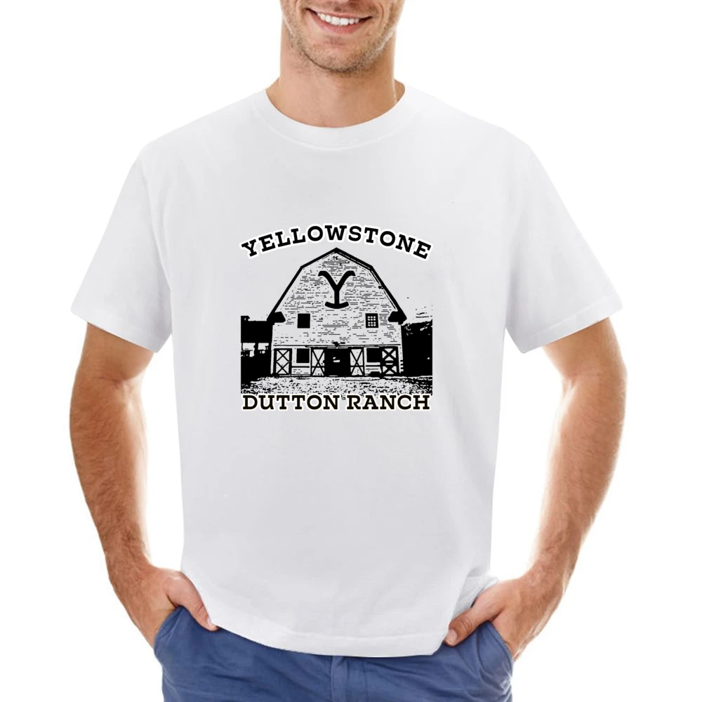 Yellowstone Show Dutton Ranch Vintage Style Barn Asian Size Men T-Shirt