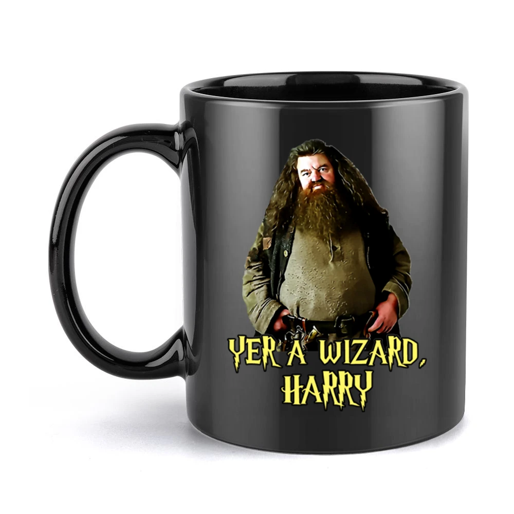 Yer A Wizard Harry Robbie Coltrane Hagrid Quote White Black Mug