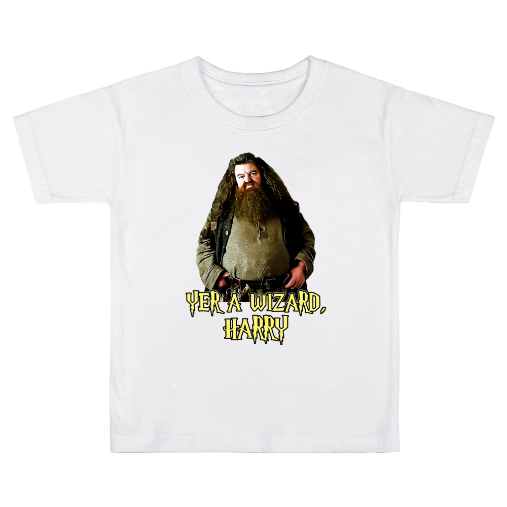 Yer A Wizard Harry Robbie Coltrane Hagrid Quote White Kids Boys Girls T-Shirt