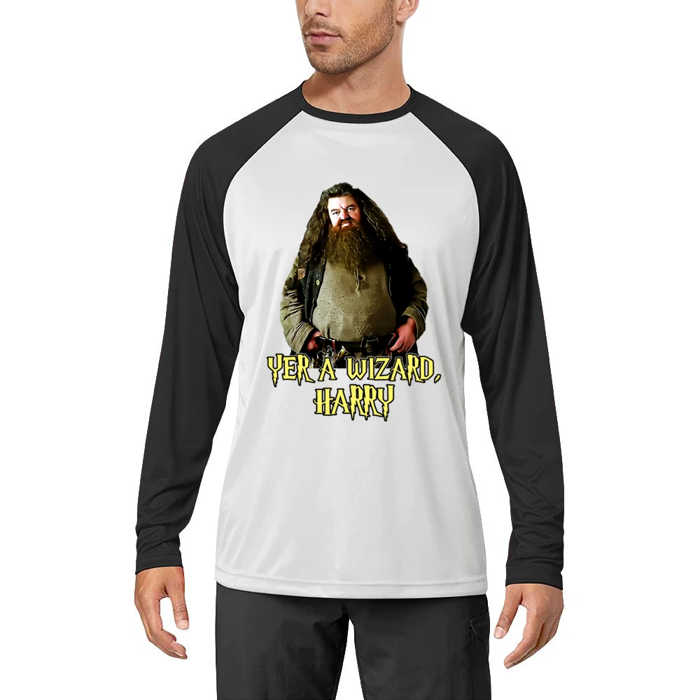 Yer A Wizard Harry Robbie Coltrane Hagrid Quote White Men Long Sleeve T-Shirt