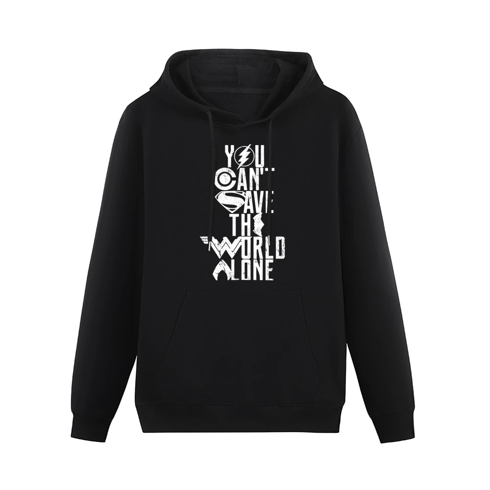 You Can't Save The World Alone Justice League Movie Poster Men Hoodie With Pocket