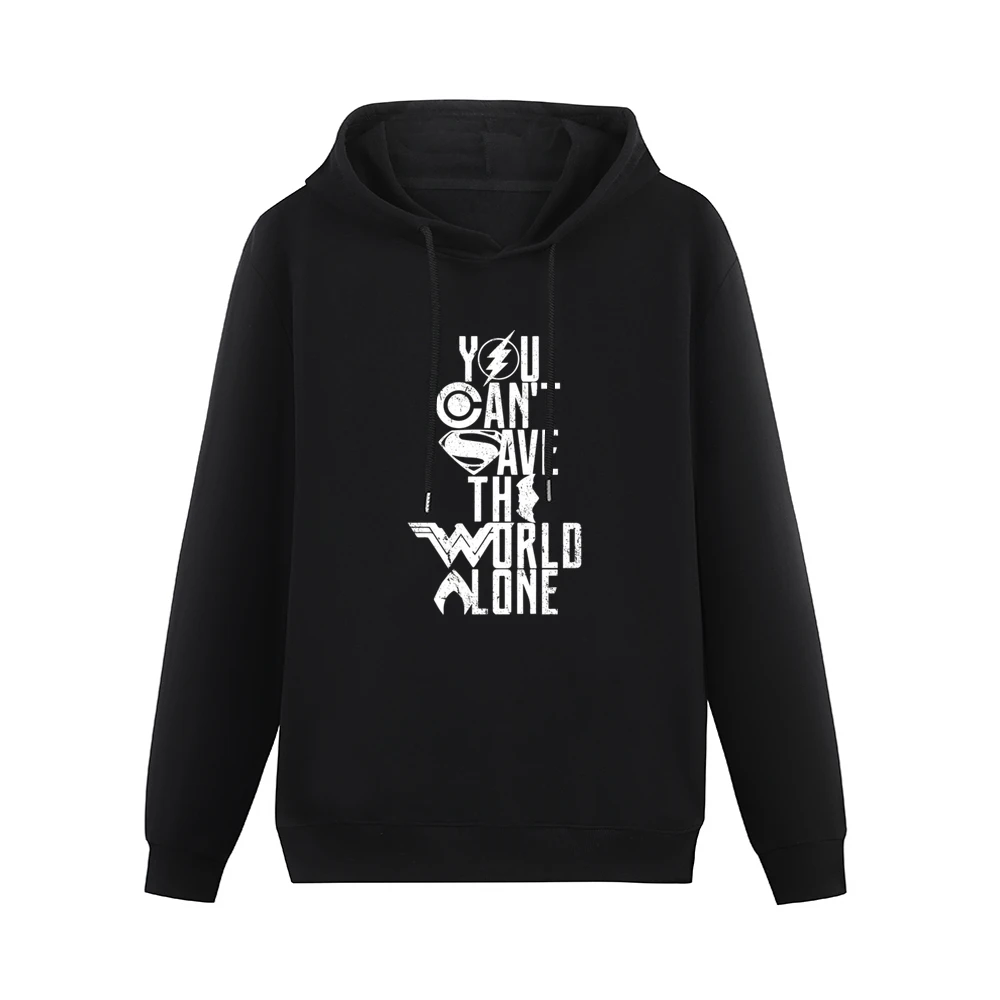 You Can't Save The World Alone Justice League Movie Poster Men Hoodie Without Pocket