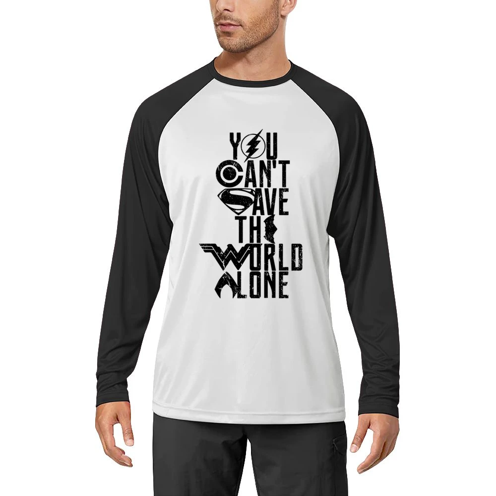 You Can't Save The World Alone Justice League Movie Poster White T Shi Men Long Sleeve T-Shirt