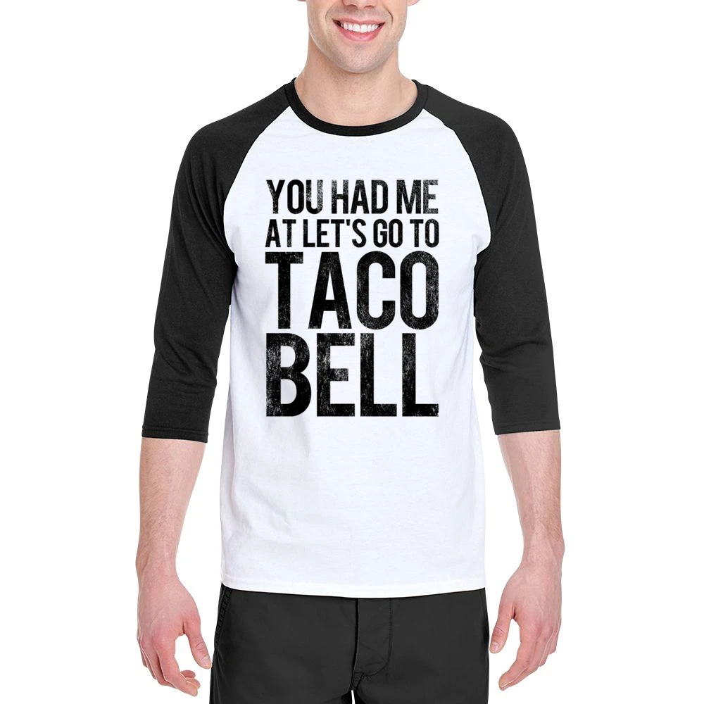 You Had Me At Lets Go To Taco Bell Funny Vintage Style Distressed Grap Men 3/4 Sleeve T-Shirt