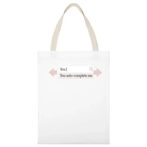 You auto complete me - geek search engine completed funny White Canvas Tote Shopping Bag