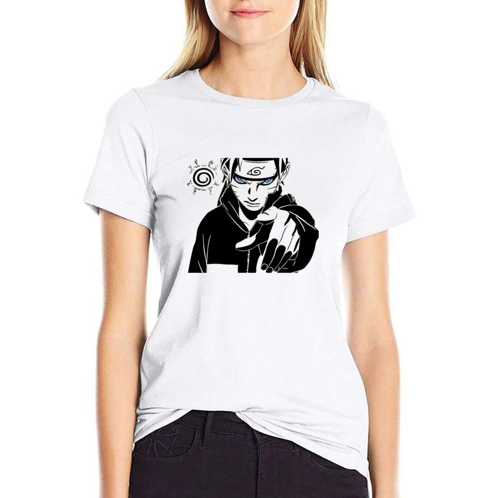 You - uzumaki pointing finger kurama seal naruto shippuden anime manga US Size Women Ladies T-shirt