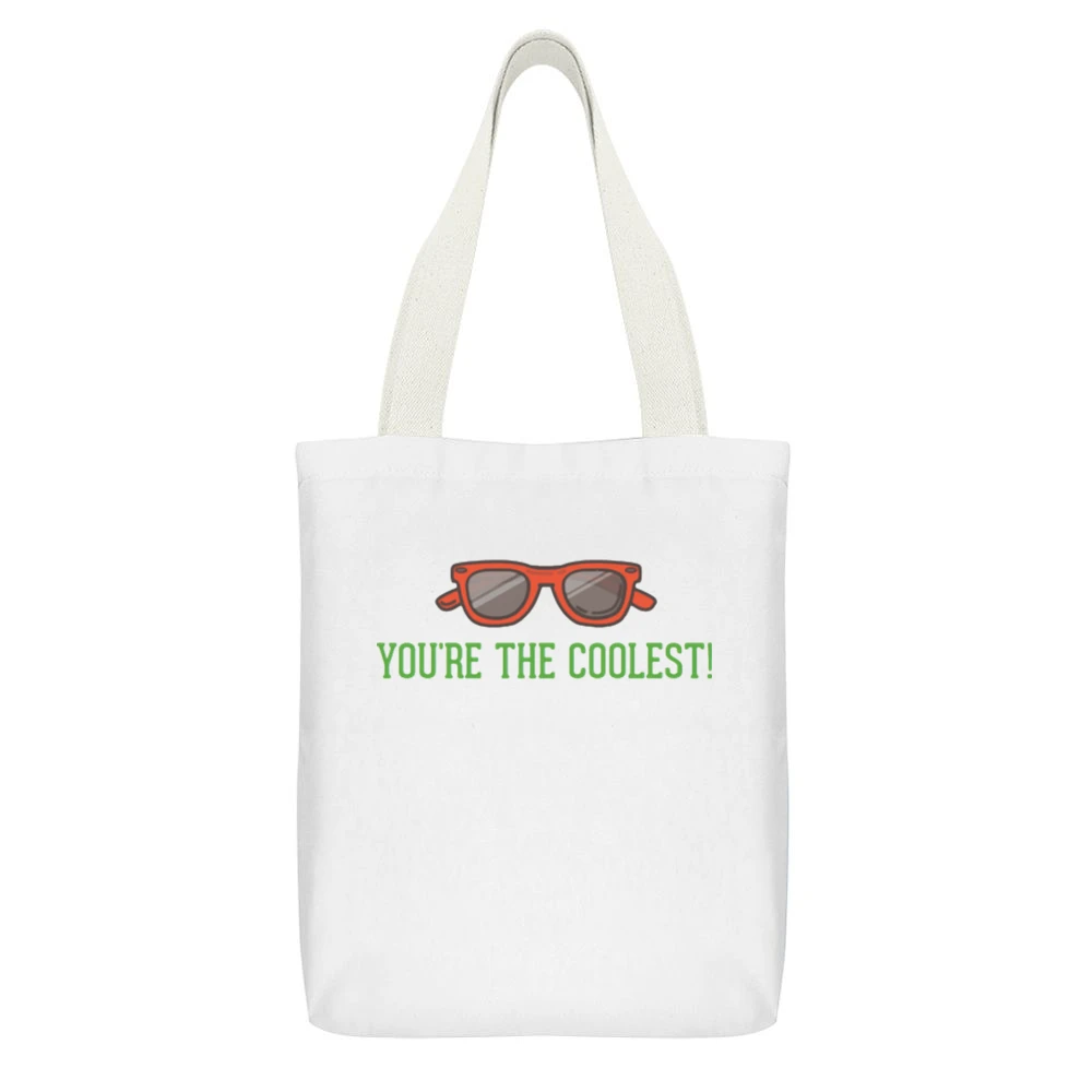 Youe are the coolest White Canvas Tote Shopping Bag With Interior Pocket