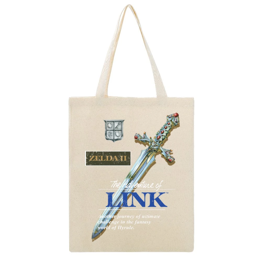 Zelda 2 Adventures Of Link Nes Nintendo Old School Retro Video Game Fa Beige Canvas Tote Shopping Bag