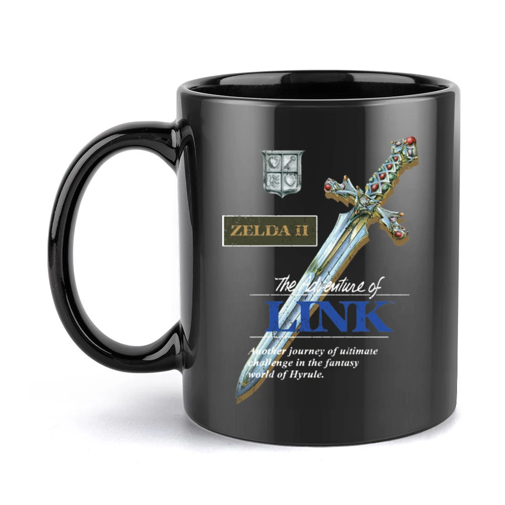 Zelda 2 Adventures Of Link Nes Nintendo Old School Retro Video Game Fa Black Mug