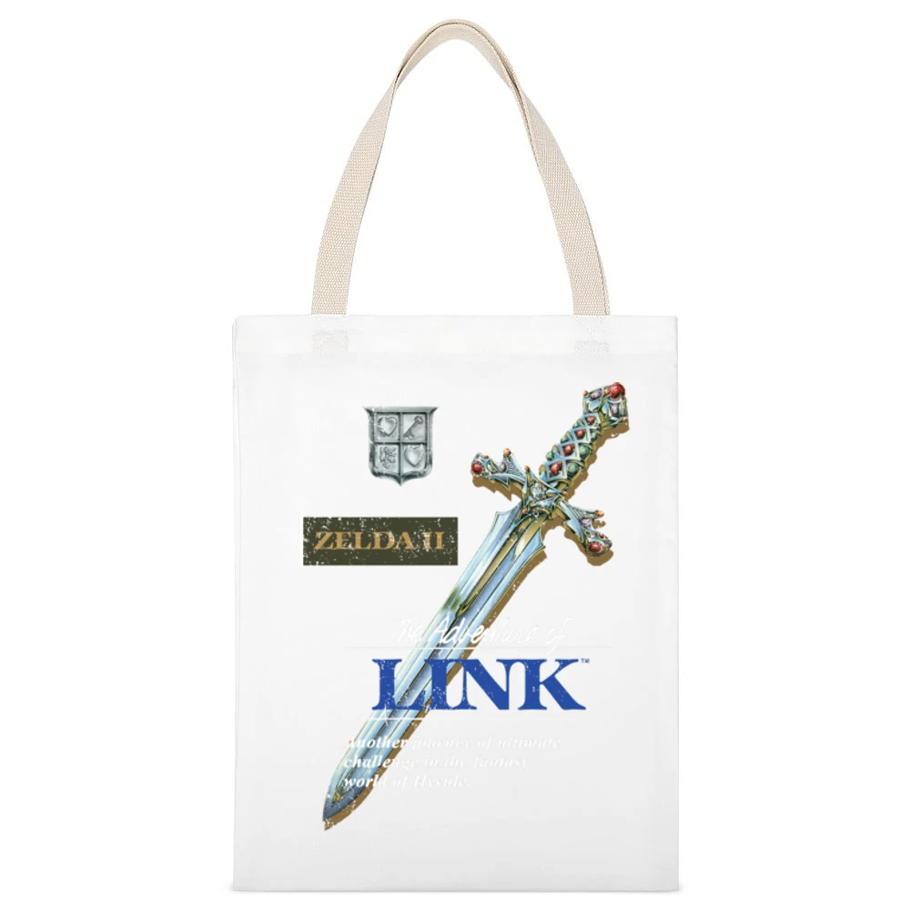 Zelda 2 Adventures Of Link Nes Nintendo Old School Retro Video Game Fa White Canvas Tote Shopping Bag