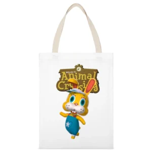 Zipper From Animal Crossing Nintendo Video Game Fan White Canvas Tote Shopping Bag