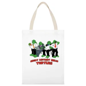 adult mutant ninja turtles TMNT funny parody White Canvas Tote Shopping Bag