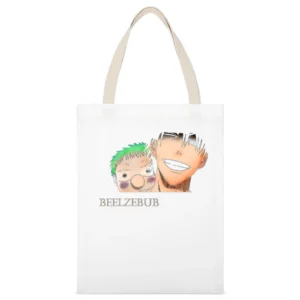baby Beel and Oga tatsumi Beelzebub manga characters White Canvas Tote Shopping Bag