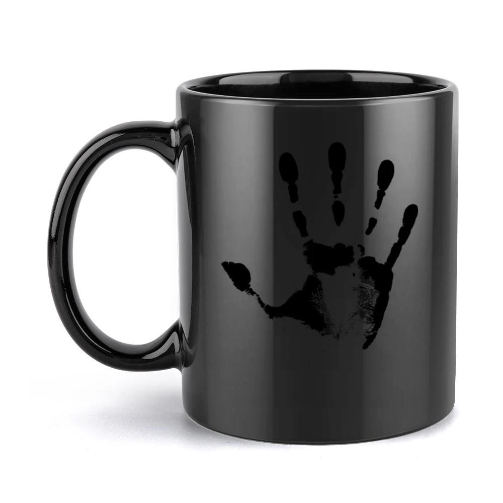 black Hand Print skin finger pattern Black Mug