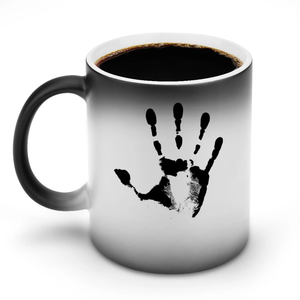 black Hand Print skin finger pattern Discoloration Mug
