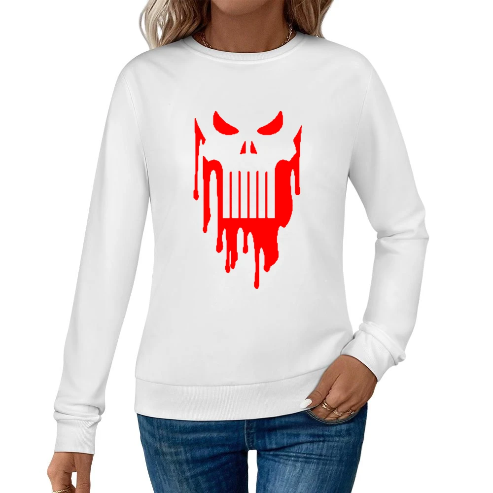 bloody pubhiser skull Women Pullover Sweatshirt
