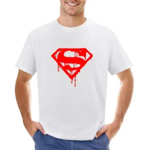 bloody supermen super hero logo Asian Size Men T-Shirt