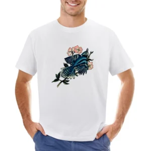 blooming bird flowers Asian Size Men T-Shirt