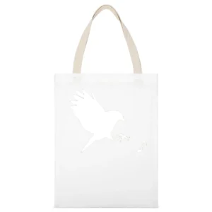 catching melody bird White Canvas Tote Shopping Bag