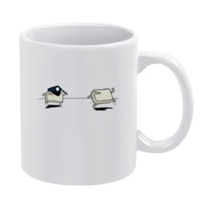 escaping - esc keyboard key button running with ctrl chasing sport gre White Mug