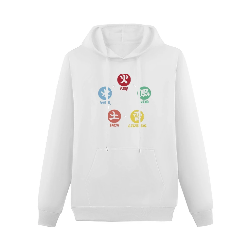 five basic element ninja shinobi world Fire-Wind-Lightning-Earth-water Men Hoodie With Pocket